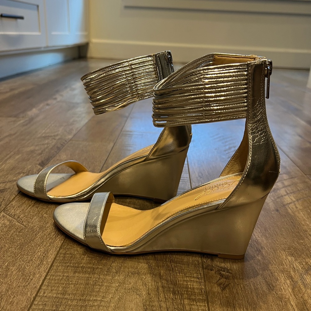 Silver wedge sandal